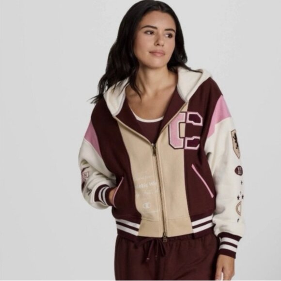 Champion Tops - Champion Varsity Women's Fleece Full Zip Hoodie Size Large *Read* NWT